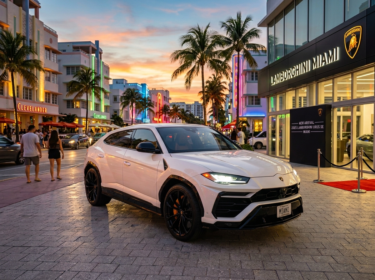 2025 Lamborghini Urus SE luxury SUV new arrival pearl white Miami